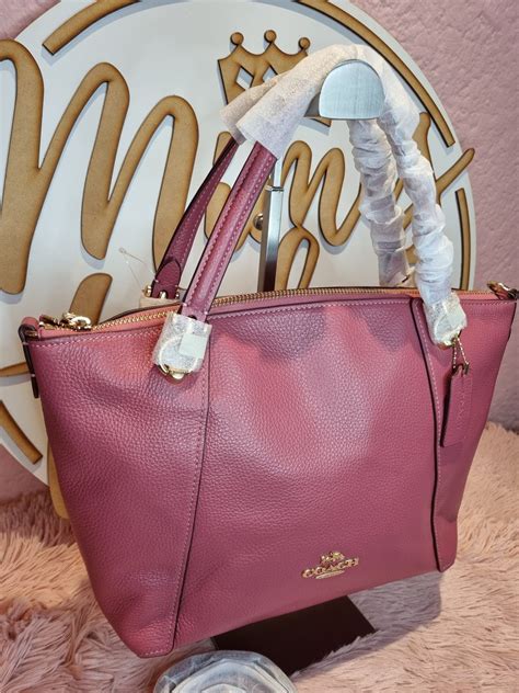 bolsa coach rosa grande